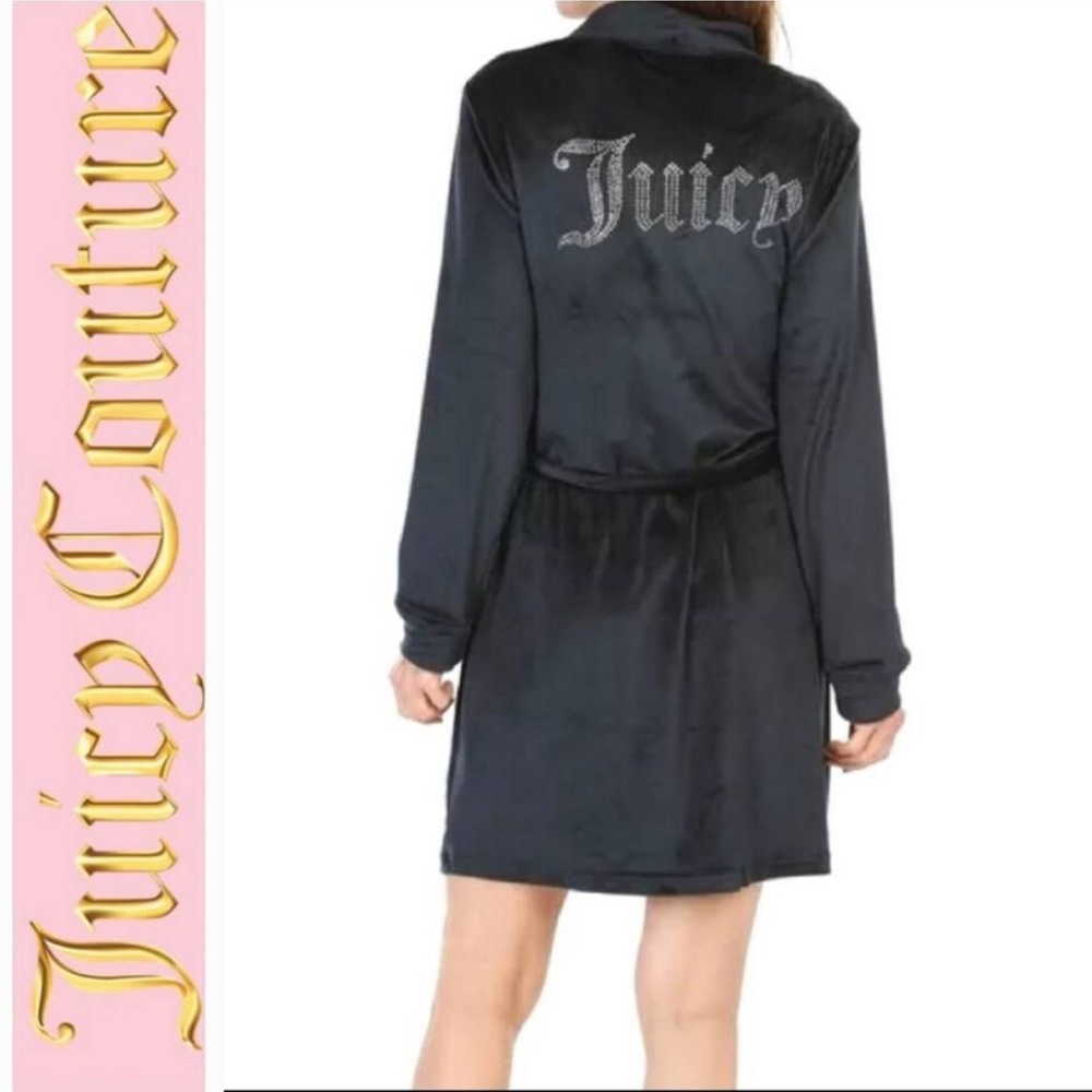 NWOT Juicy Couture Rhinestone Back Block & Crown Front Logo Robe diamond 💎